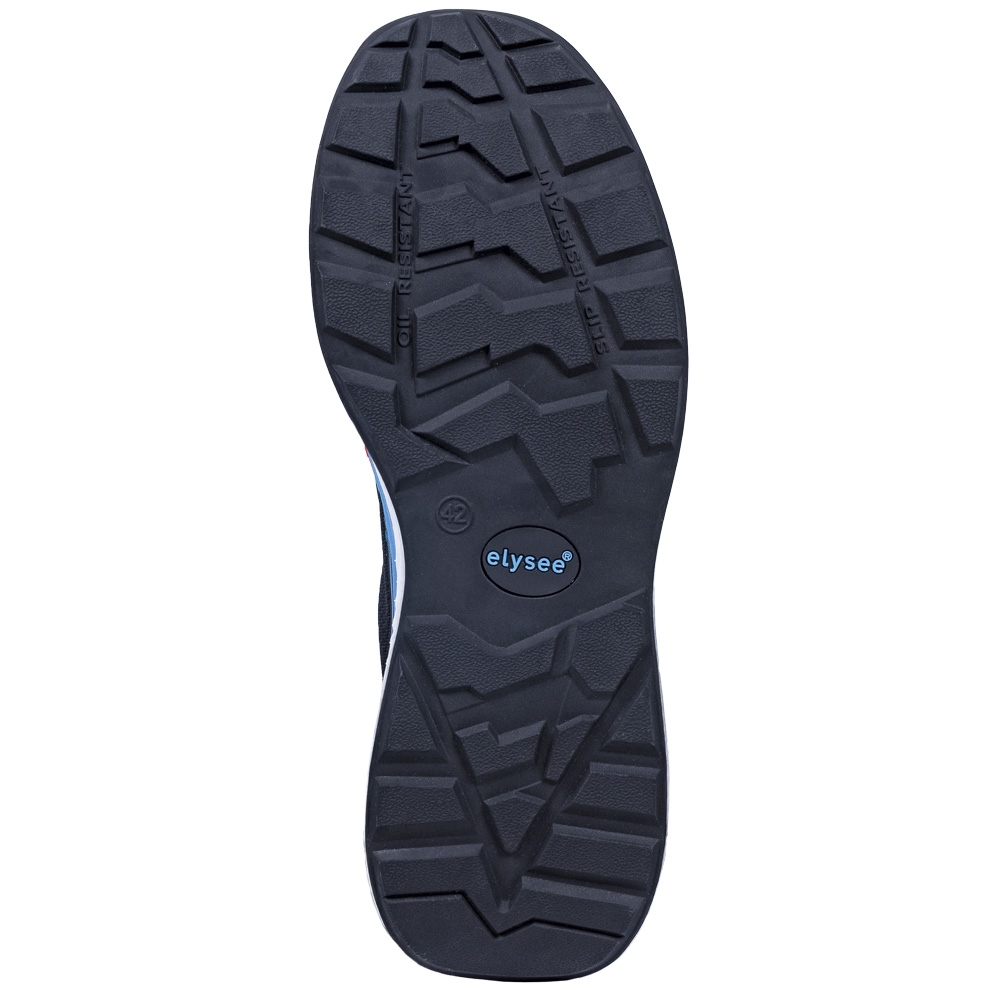 F-*CUSHIONPRO® DELTA* HALBSCHUHE S1PS-*ELYSEE®* SCHWARZ/ BLAU ABGESETZT EN ISO 20345:2022 + A1:2024 S1PS FO SR SC ESD