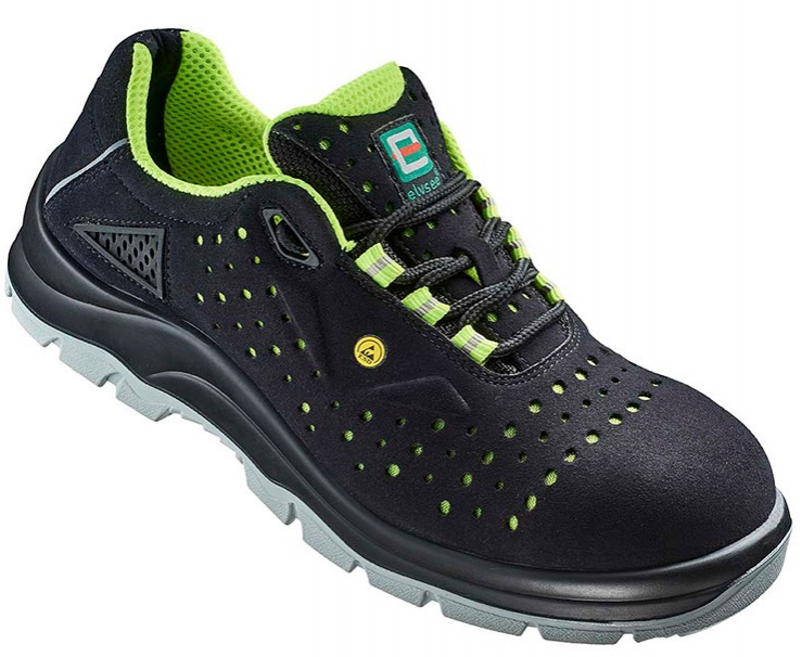 F-S1P-ELYSEE-Sicherheitshalbschuhe, ESD, *FANO*, schwarz/gelb abgesetzt