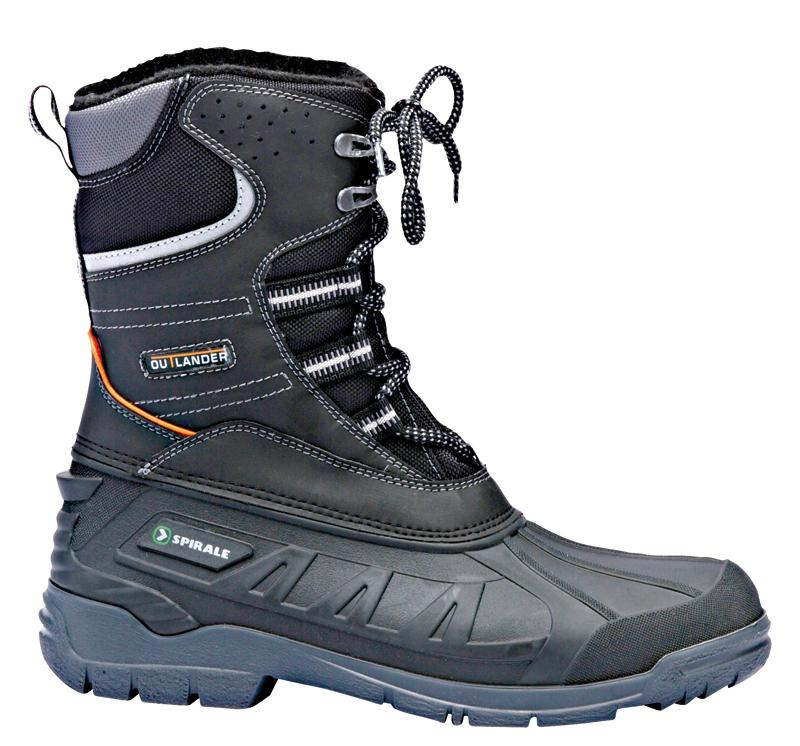 F-SPIRALE-Schnürstiefel, *ICELAND*, schwarz/grau-silber abgesetzt
