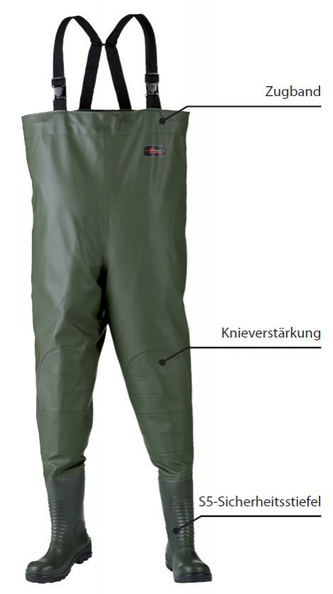 F-S5-NORWAY Premium-Wathose, 600g/m², olivgrün