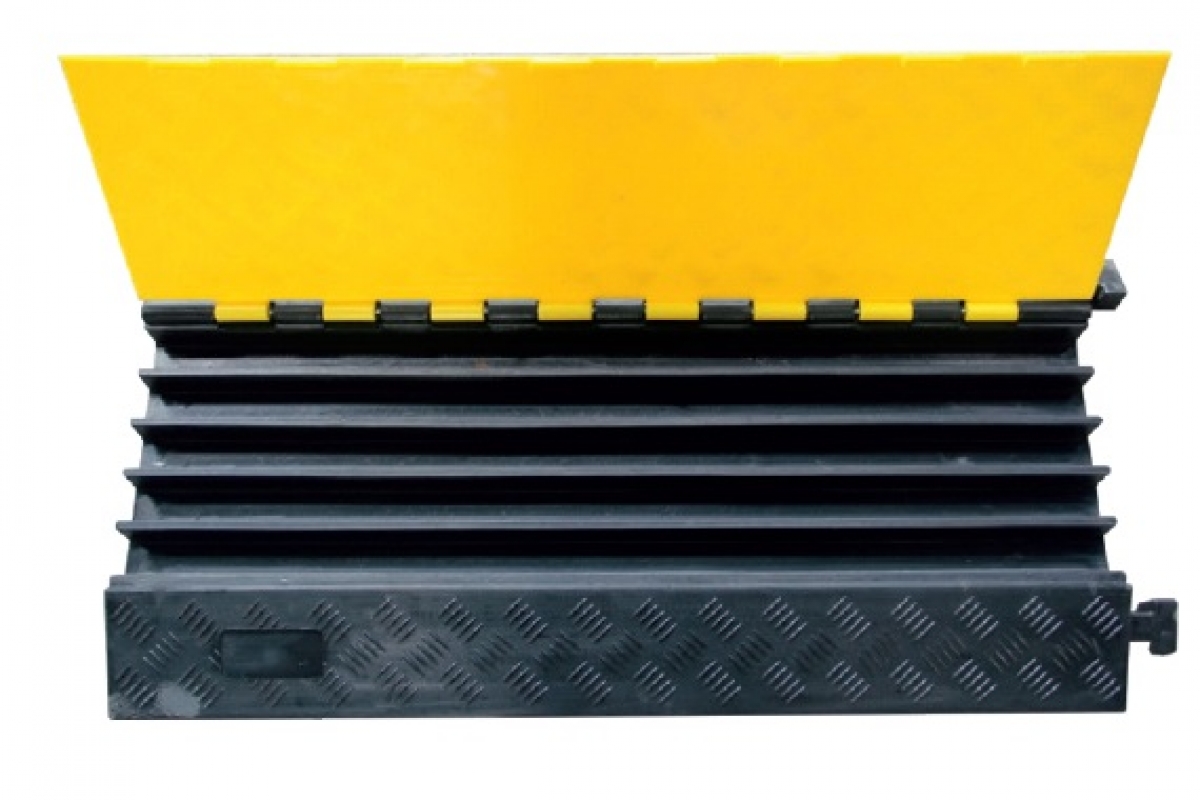 F-Kabelbrcke, 5 Kanal mit Deckel, schwarz/gelb