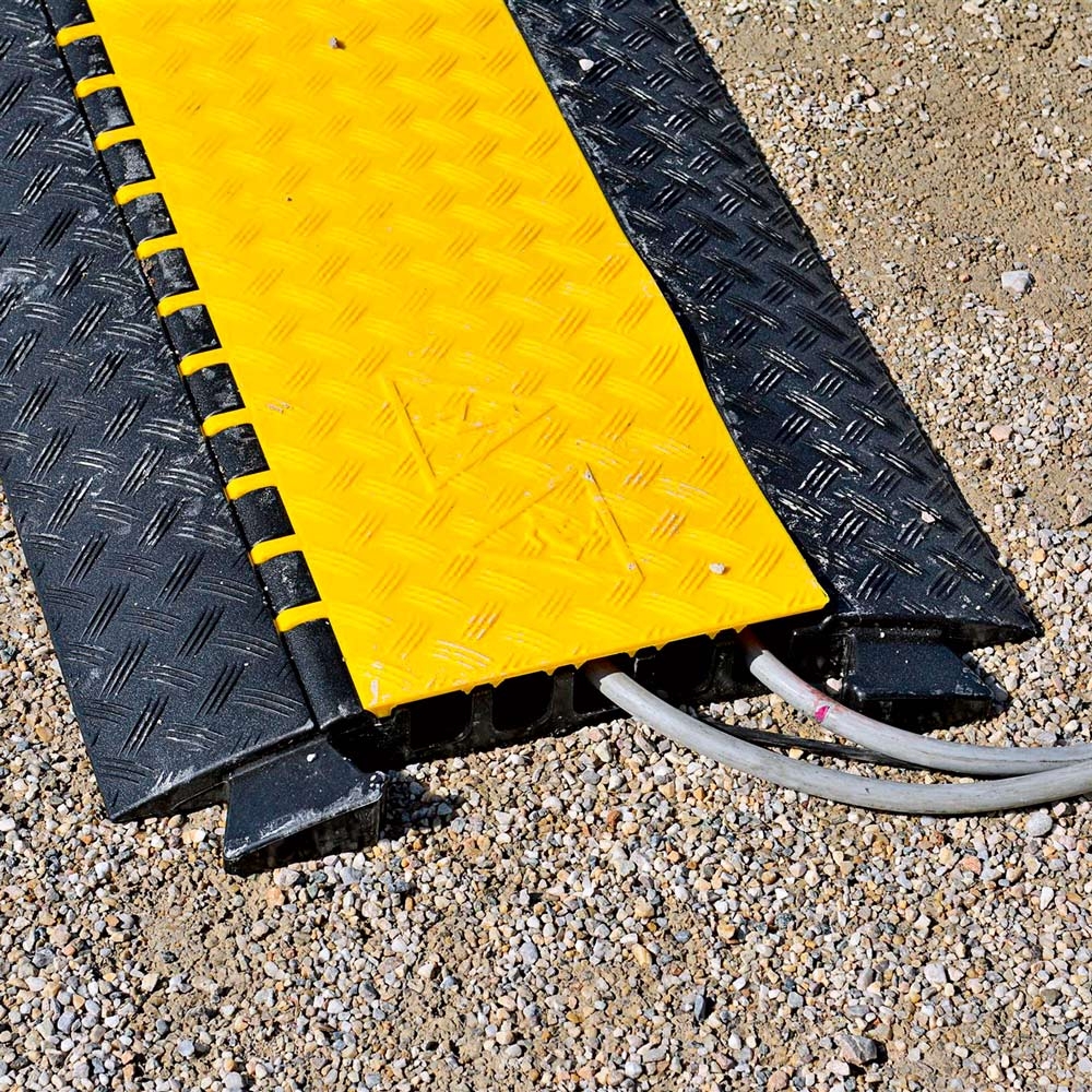 F-Kabelbrücke, 5 Kanal mit Deckel, schwarz/gelb