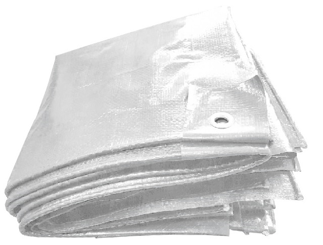 F-PE-Gewebeplane, mit Aluminium Ösen, 90g/m², weiß