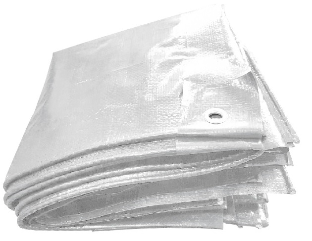 F-PE-Gewebeplane, mit Aluminium Ösen, 90g/m², weiß