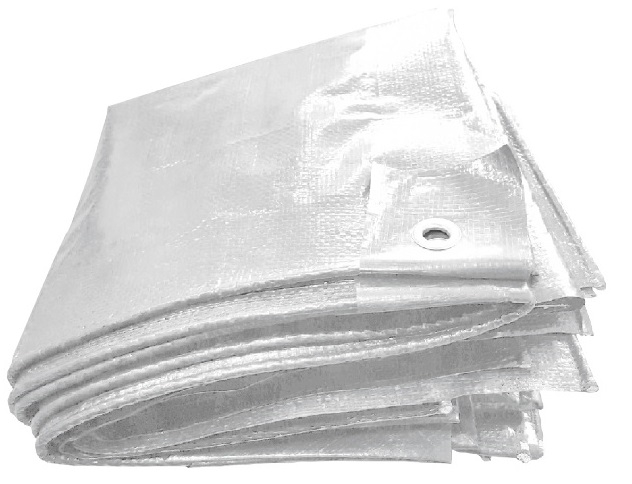 F-PE-Gewebeplane, mit Aluminium Ösen, 90g/m², weiß