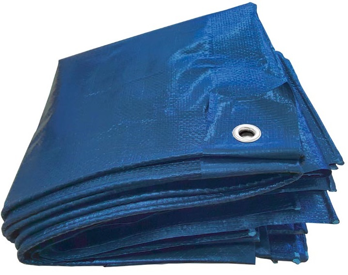 F-PE-Gewebeplane, mit Aluminium Ösen, 130g/m², blau
