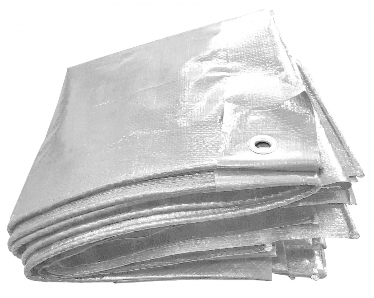 F-PE-Gewebeplane, mit Aluminium Ösen, 130g/m², weiß