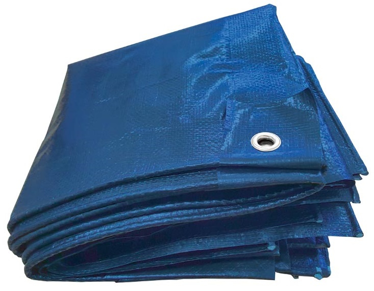 F-PE-Gewebeplane, mit Aluminium Ösen, 180g/m², blau