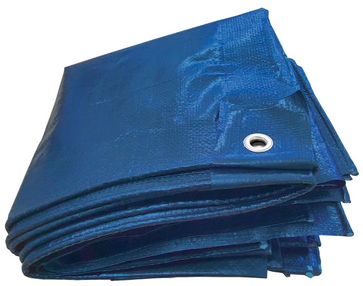 F-PE-Gewebeplane, mit Aluminium Ösen, 250g/m², blau