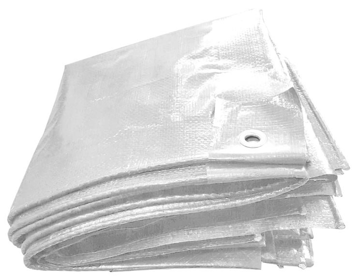 F-Betriebsbedarf, PE-Gewebeplane, mit Aluminium Ösen, 250g/m², weiß