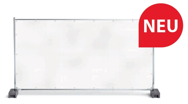 F-PVC-MESH Bauzaunplane, mit Aluminium Ösen, weiß