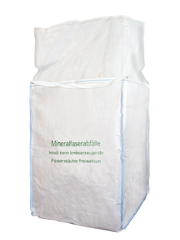 F-Big-Bag, Mineralwolle, 90 x 90 x 120 cm, Aufdruck: Mineralfaserabfälle