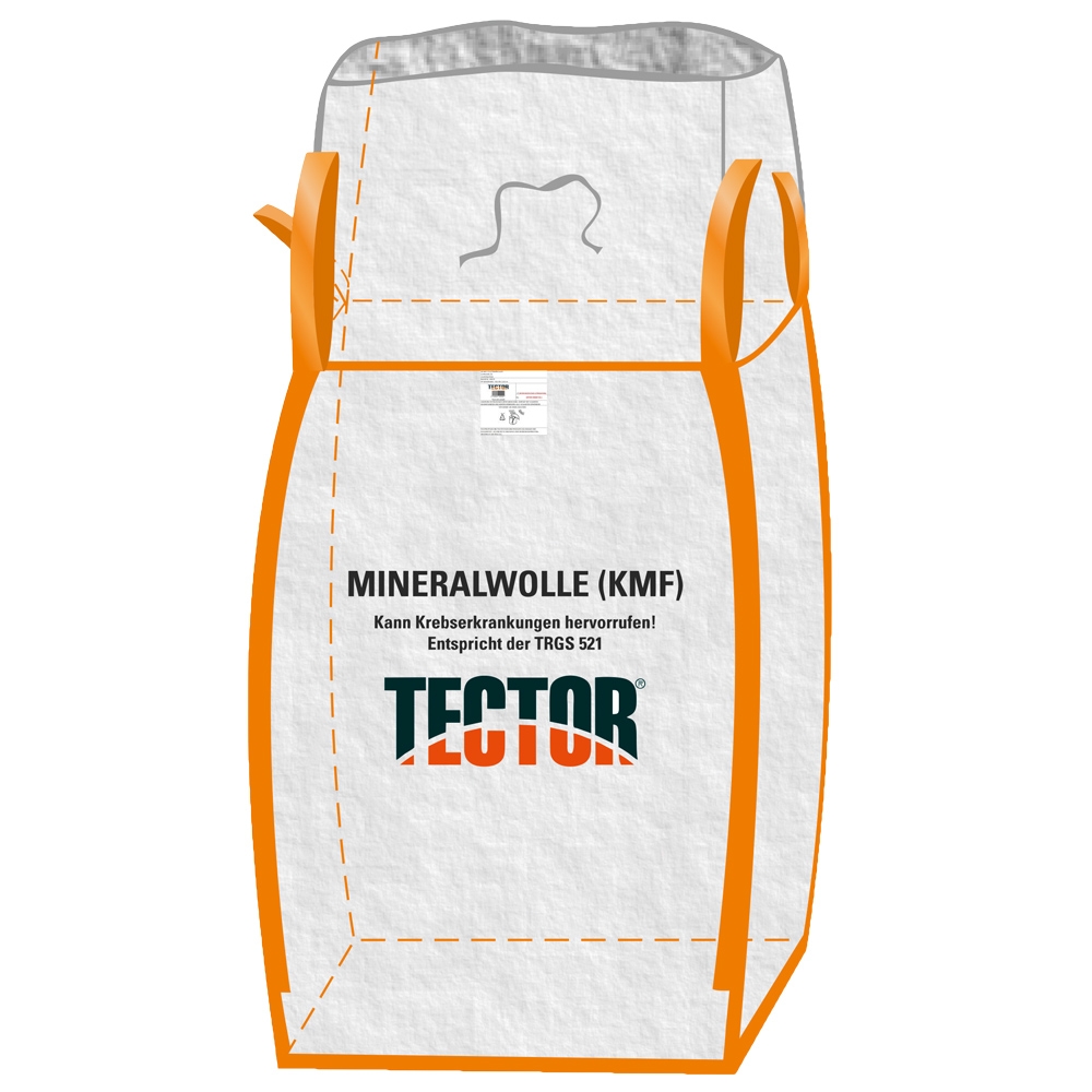 F-Big-Bag, Mineralwolle, 4 Hebeschlaufen, 125 X 125 X 150 cm beschichtet