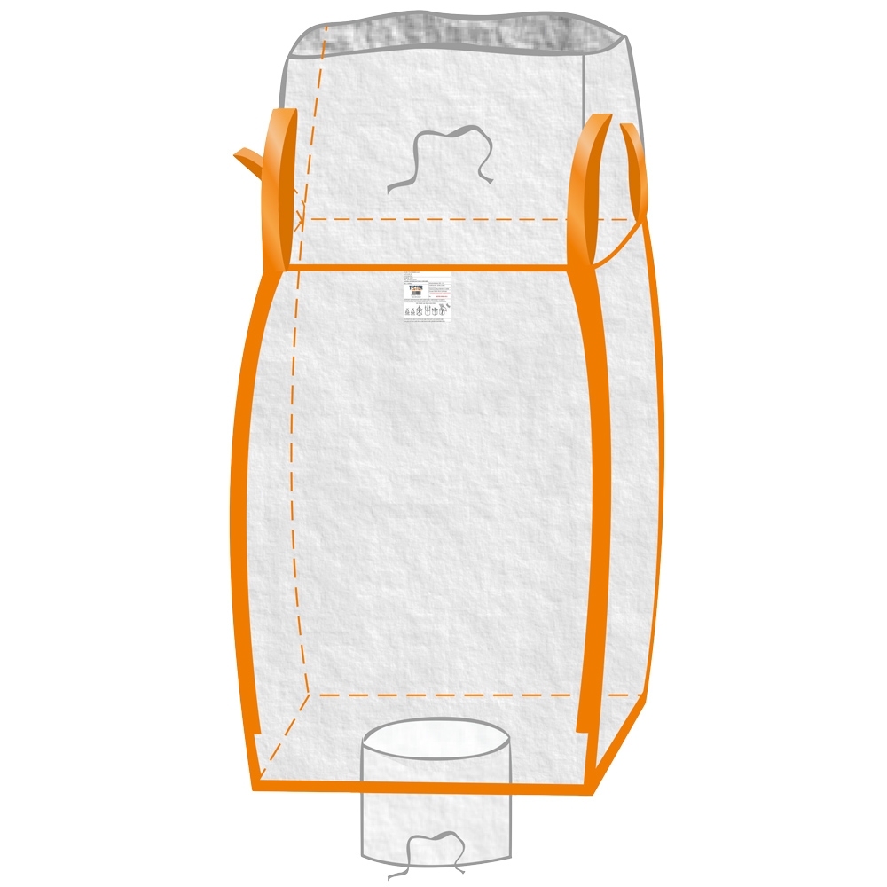 F-Big-Bag, unbeschichtet, mit Schürze und Auslaufstutzen, TRAGKRAFT: 1.000 KG