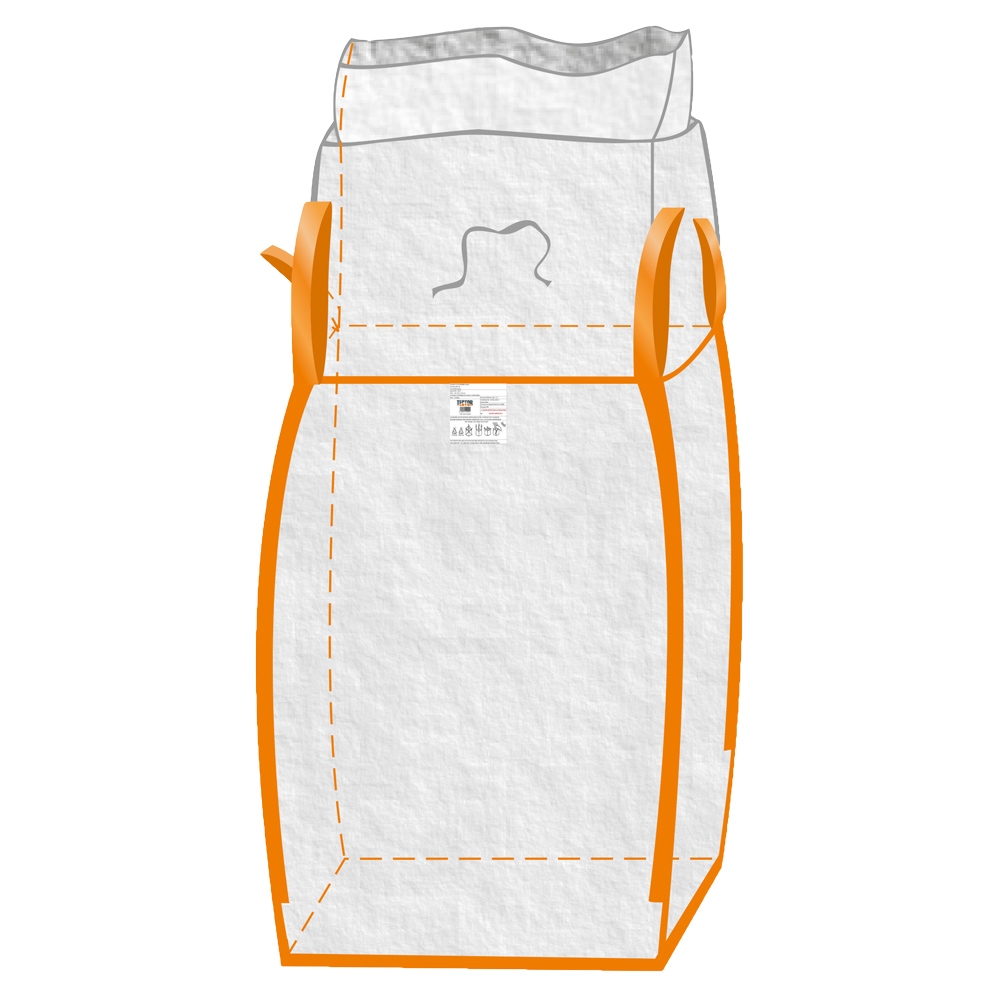 F-Karton Big-Bag, mit Schürze, 75 x 75 x 90 cm, 4 Schlaufen, Tragkraft: 1000 KG