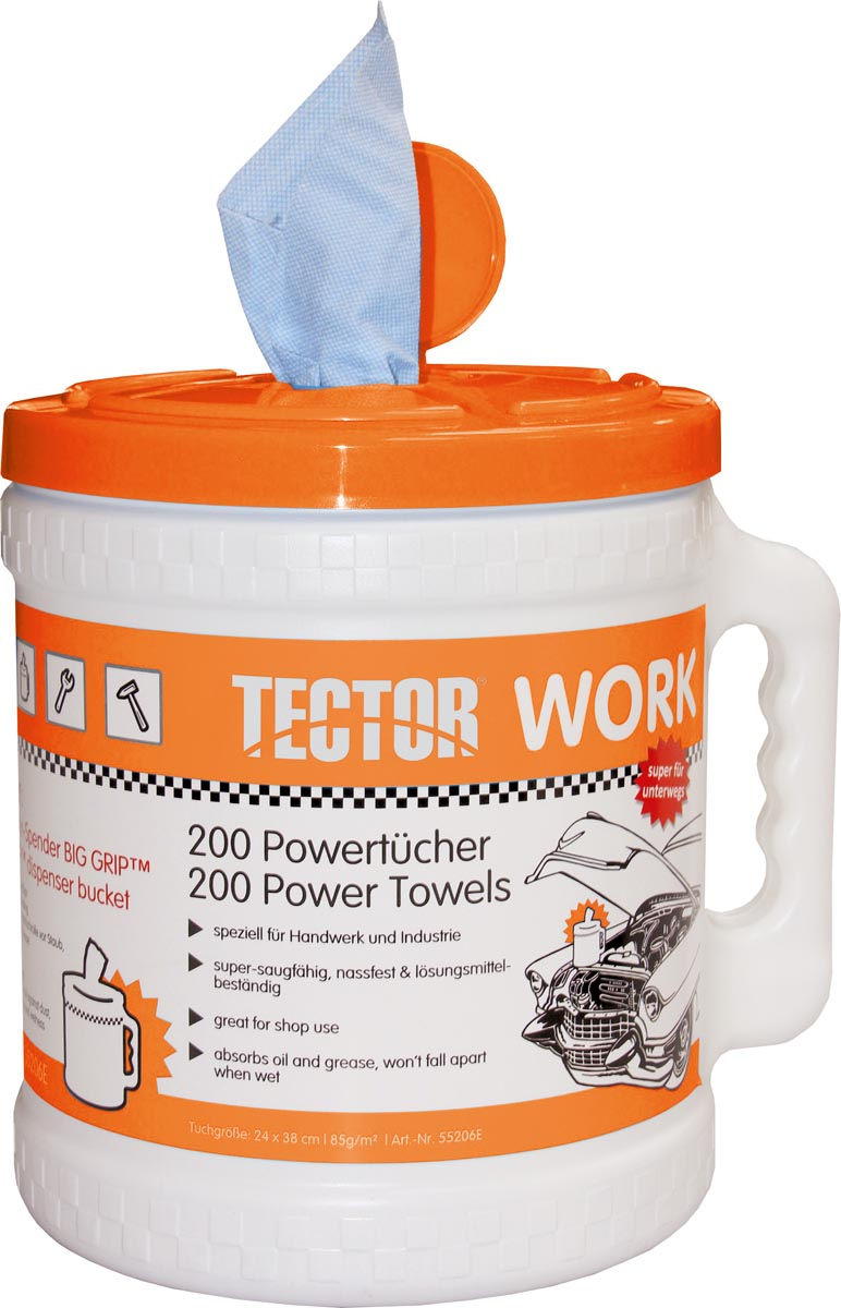 F-Hygiene, Big Grip, Dispenser Bucket, 200 Tücher, blau, nachfüllbar, VE = 1 Eimer