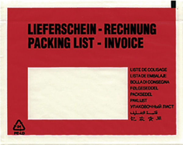 F-Versandtasche - Lieferschein-Rechnung -