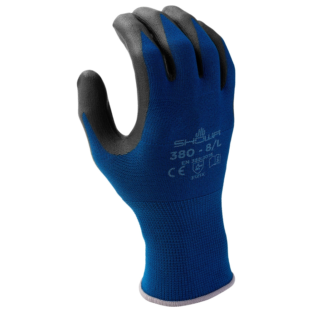 F-*SHOWA 380* SHOWA® HANDSCHUHE, POLYAMID, ELASTHAN / NITRILSCHAUM, BLAU/SCHWARZ, KAT 2
