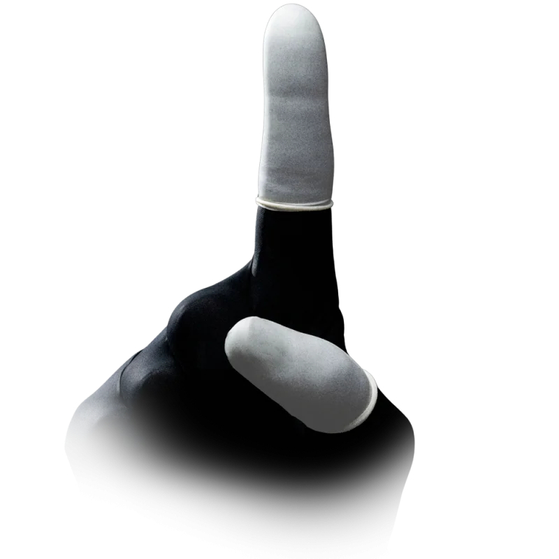 AMPRI-Hand-Schutz, Einweg-Latex-Einmal-Fingerlinge, MED COMFORT, puderfrei, transparent, Pkg á 100 Stück, VE = 10 Pkg.