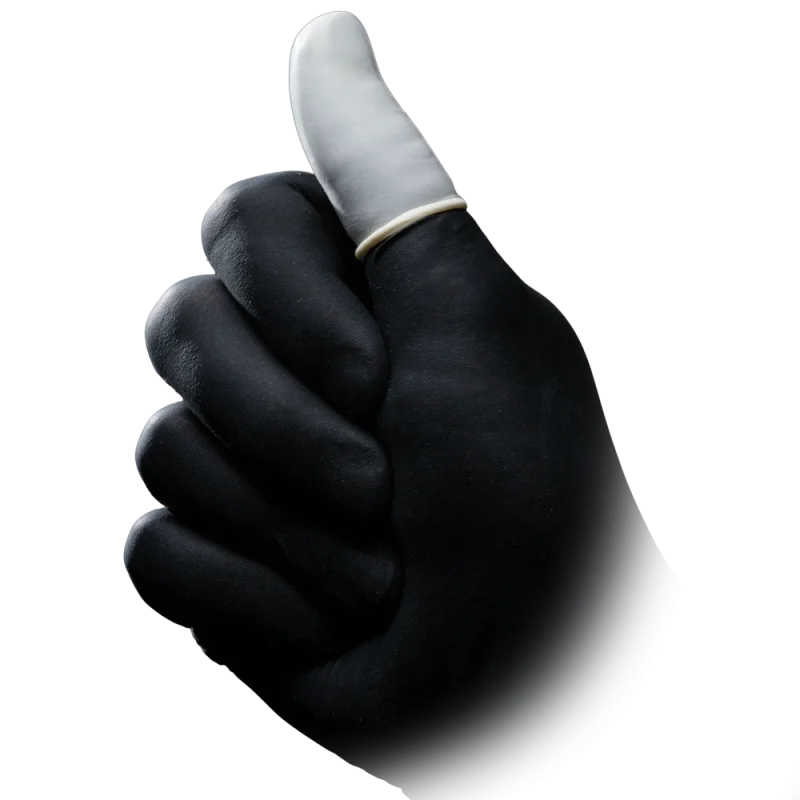 AMPRI-Hand-Schutz, Einweg-Latex-Einmal-Fingerlinge, MED COMFORT, puderfrei, transparent, Pkg á 100 Stück, VE = 10 Pkg.
