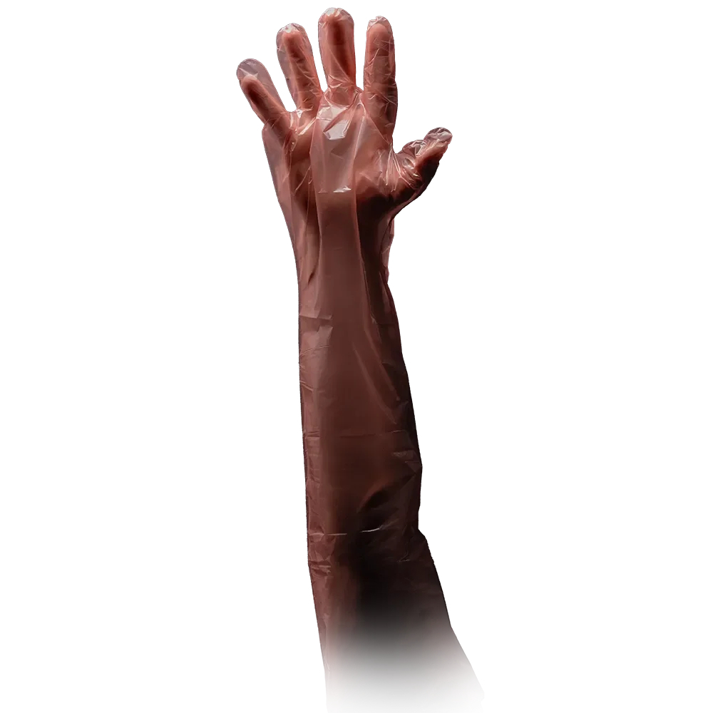 AMPRI-Hand-Schutz, Einweg-PE-Einmal-Veterinär-Handschuhe, MED COMFORT, orange, Pkg á 50 Stück, VE = 40 Pkg.