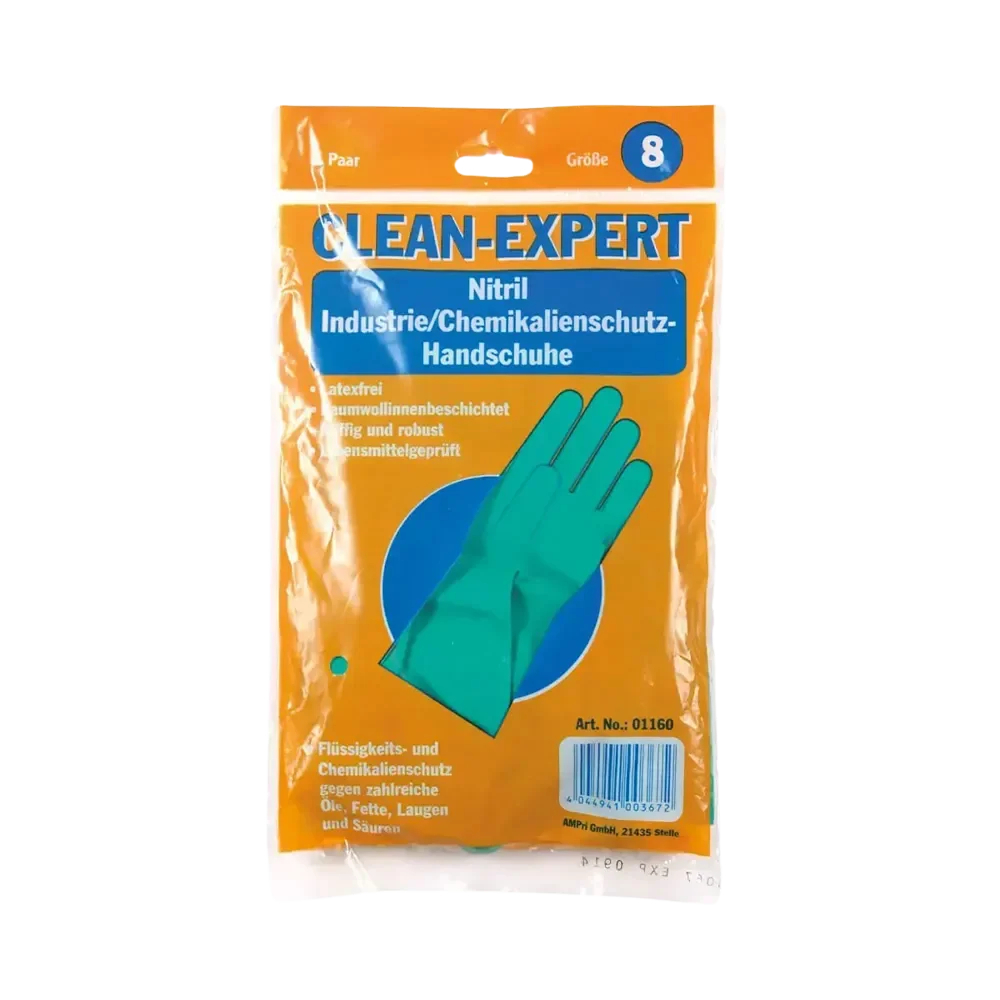 AMPRI-Workwear, Nitril-Industrie-Arbeits-Handschuhe, CLEAN EXPERT NITRIL, VE = Pkg. á 12 Paar, grün