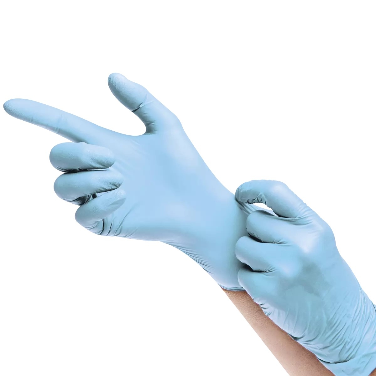 AMPRI-Hand-Schutz, Nitril-Einmal-Einweg-Handschuhe, BLUE PLUS by Med Comfort, puderfrei, blau, Gr. XS -XL