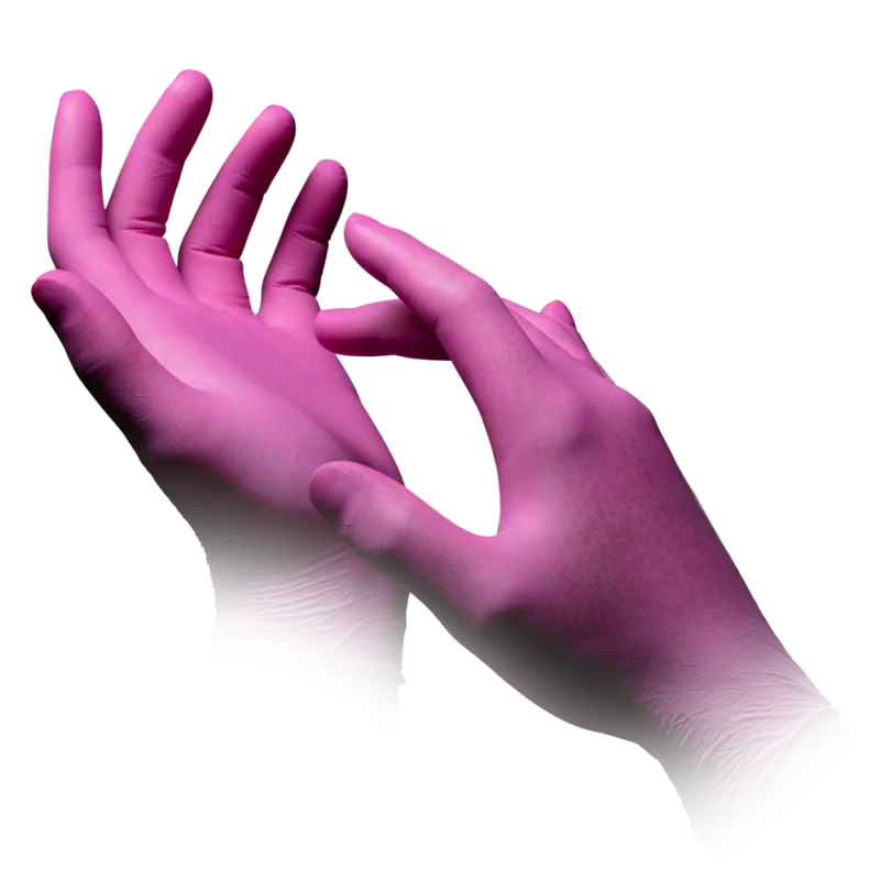 AMPRI-Hand-Schutz, Einweg-Nitril-Einmal-Handschuhe, STYLE BERRY, puderfrei, magenta, VE = 100 Stk.