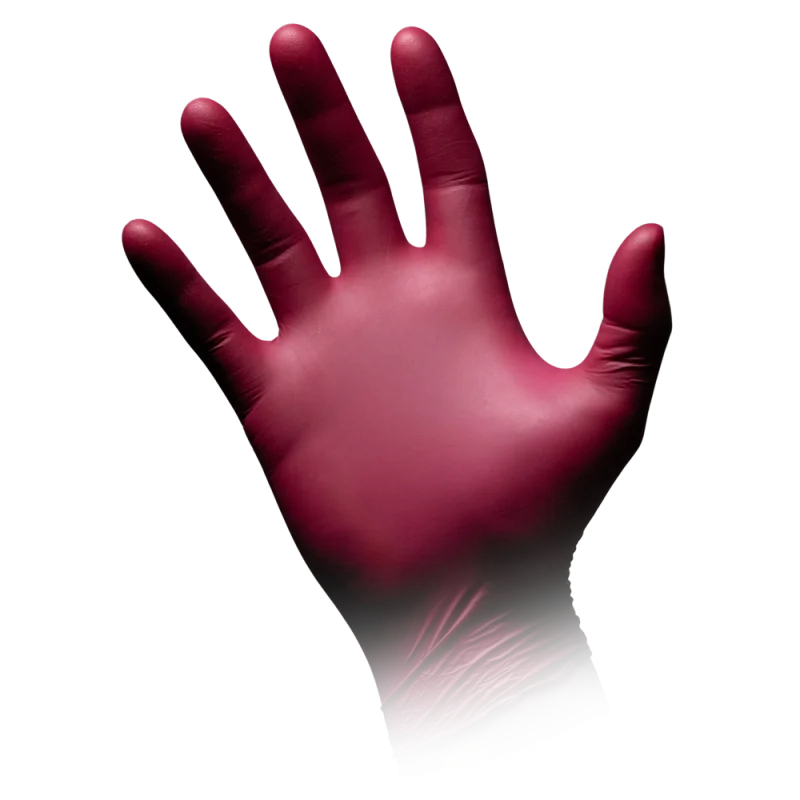 AMPRI-Hand-Schutz, Einweg-Nitril-Einmal-Handschuhe, STYLE GRAPE, puderfrei, bordeaux, Pkg á 100 Stück, VE = 10 Pkg.