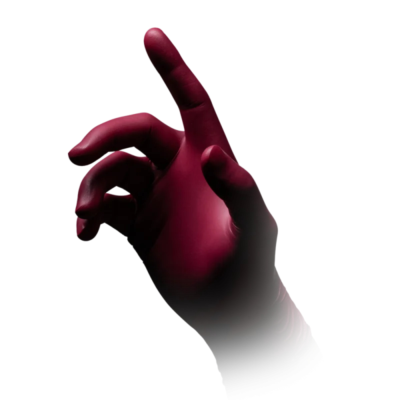 AMPRI-Hand-Schutz, Einweg-Nitril-Einmal-Handschuhe, STYLE GRAPE, puderfrei, bordeaux, Pkg á 100 Stück, VE = 10 Pkg.