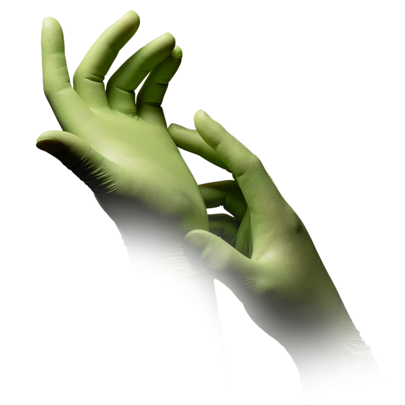 AMPRI-Hand-Schutz, Einweg-Nitril-Einmal-Handschuhe, STYLE APPLE, puderfrei, apfelgrün, Pkg á 100 Stück, VE = 10 Pkg.