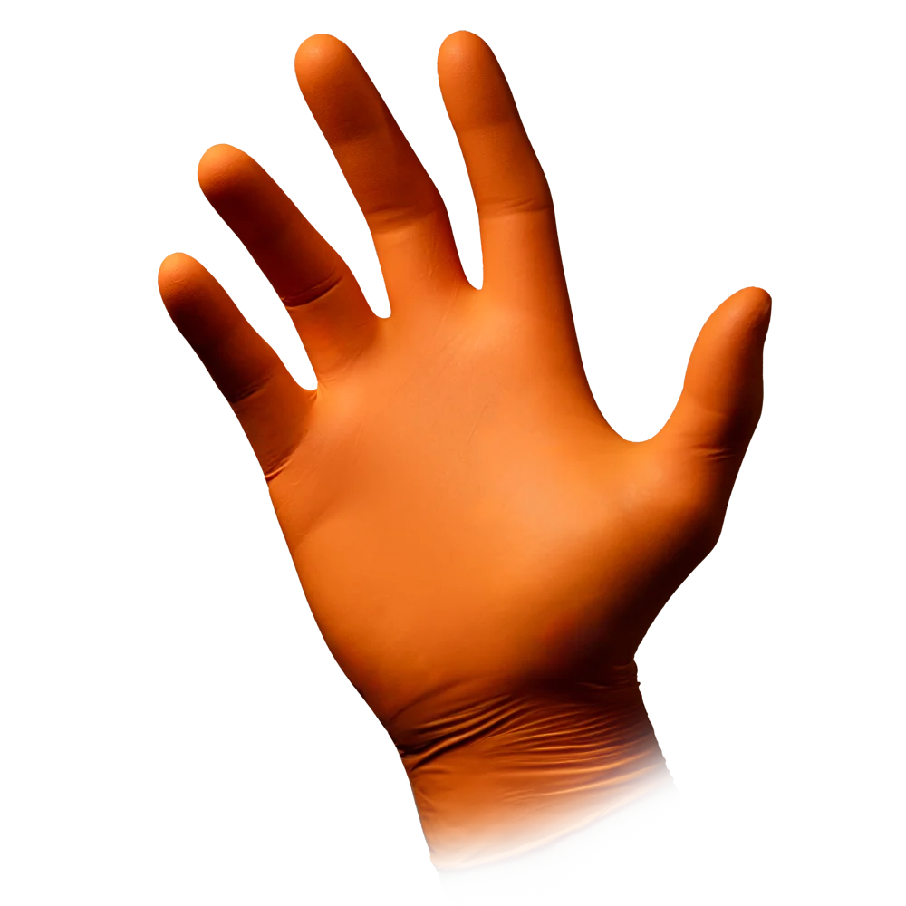 AMPRI-Hand-Schutz, Einweg-Nitril-Einmal-Handschuhe, STYLE ORANGE, puderfrei, orange, Pkg  100 Stck, VE = 10 Pkg.