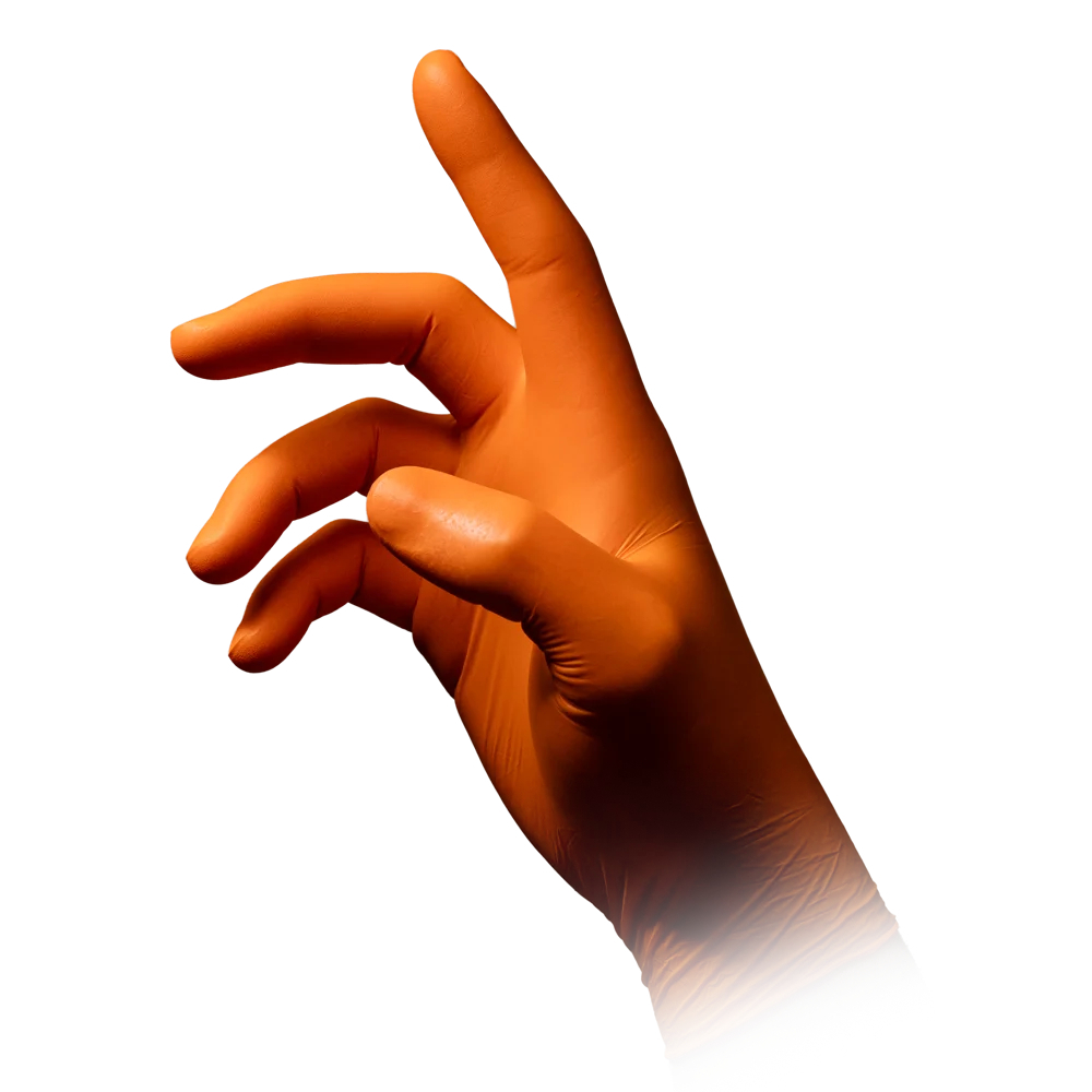 AMPRI-Hand-Schutz, Einweg-Nitril-Einmal-Handschuhe, STYLE ORANGE, puderfrei, orange, Pkg á 100 Stück, VE = 10 Pkg.