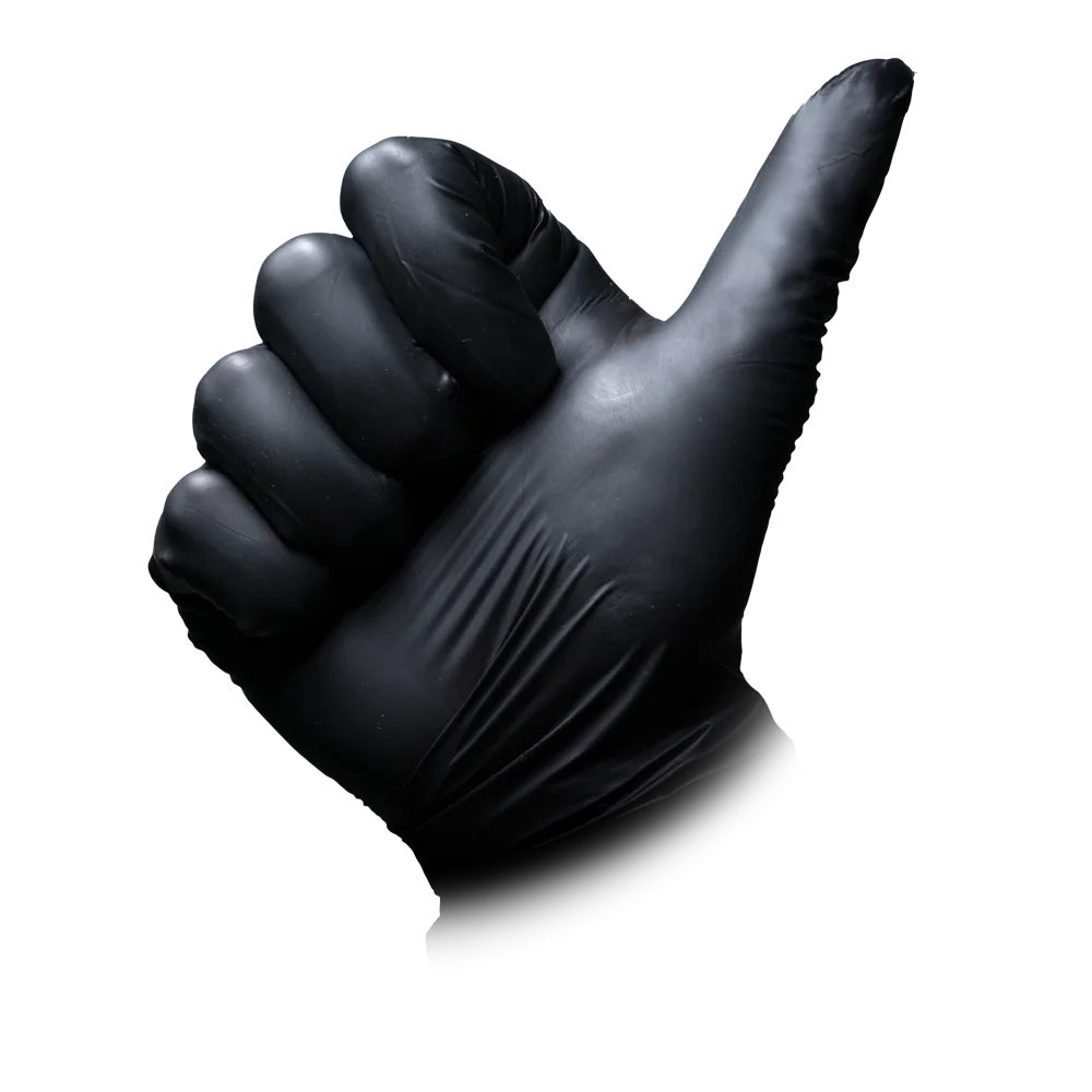 AMPRI-Nitril-Einmal-Einweg-Handschuhe, MED COMFORT, puderfrei, VE = Pkg. á 100 Stück, schwarz
