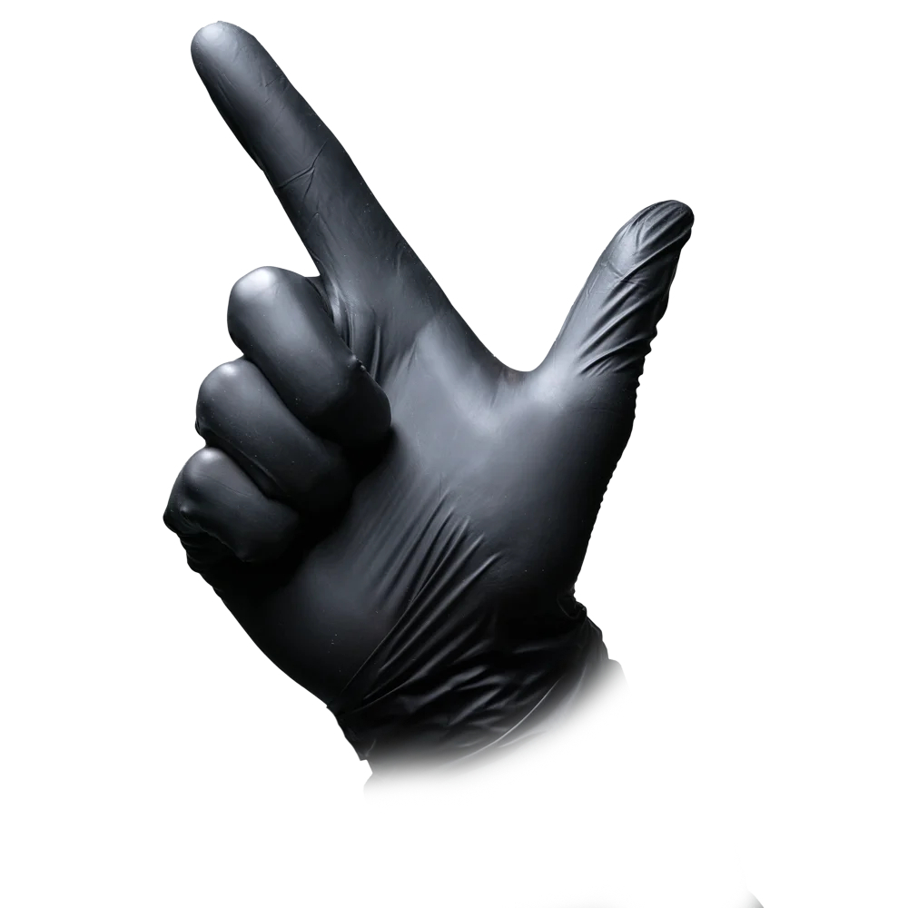 AMPRI-Nitril-Einmal-Einweg-Handschuhe, MED COMFORT, puderfrei, VE = Pkg. á 100 Stück, schwarz