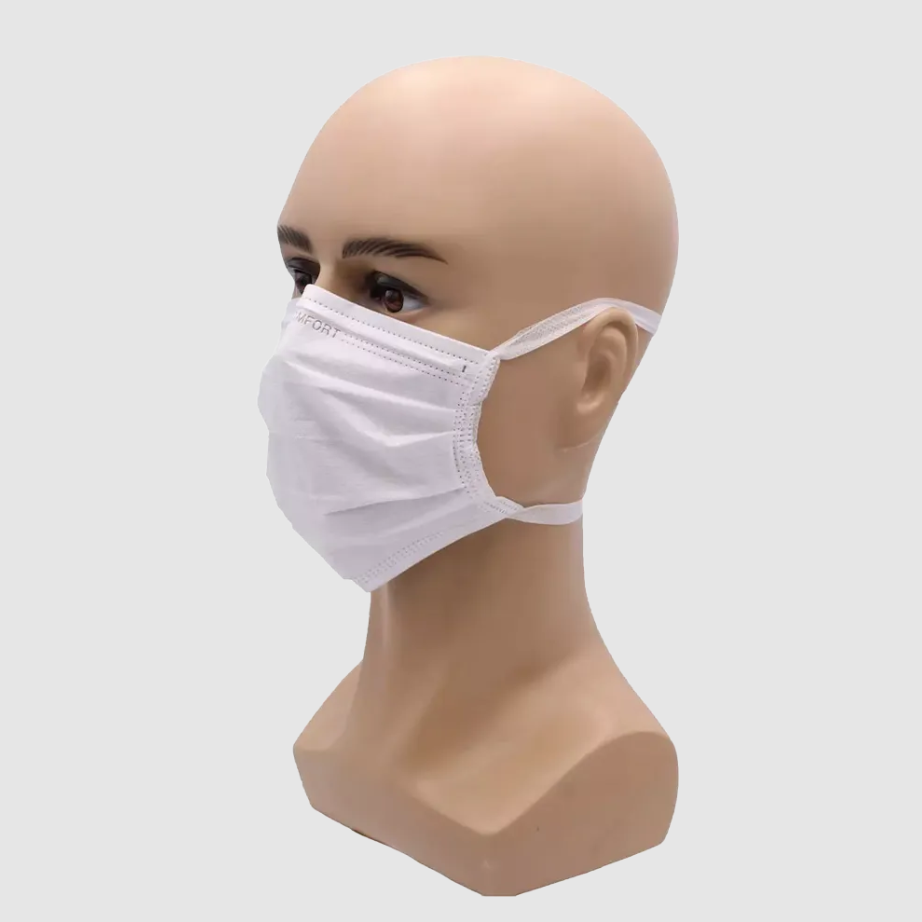 AMPRI-Einweg-Mundschutz, Einmal-Maske, MED COMFORT, 3-lagig zum Binden, weiß, VE = 10 Pkg. á 50 Stück
