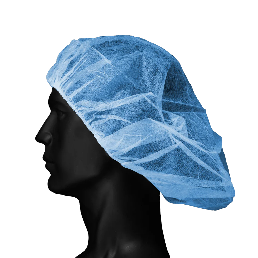 AMPRI-Einweg-Baretthauben, Einmalhauben, MED COMFORT, latexfrei, VE = Pkg. á 100 Stück, blau
