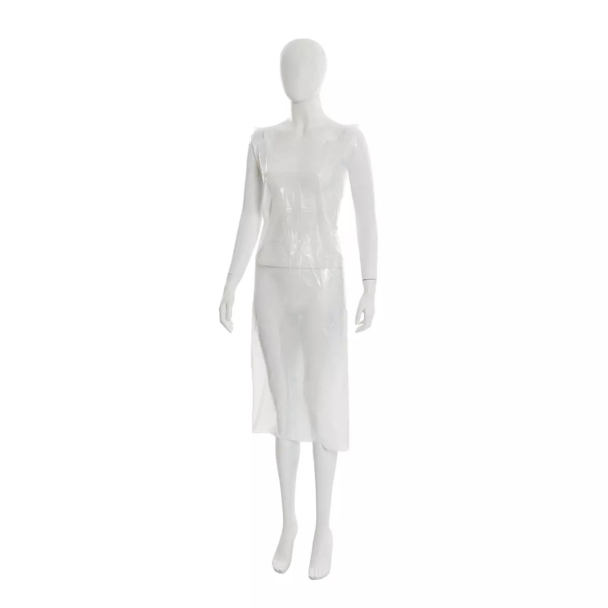 AMPRI-Einweg-PE-Schürzen, Einmalschürzen, MED COMFORT PLUS, gehämmert, weiß, VE = 10 Pkg. á 100 Stück,
