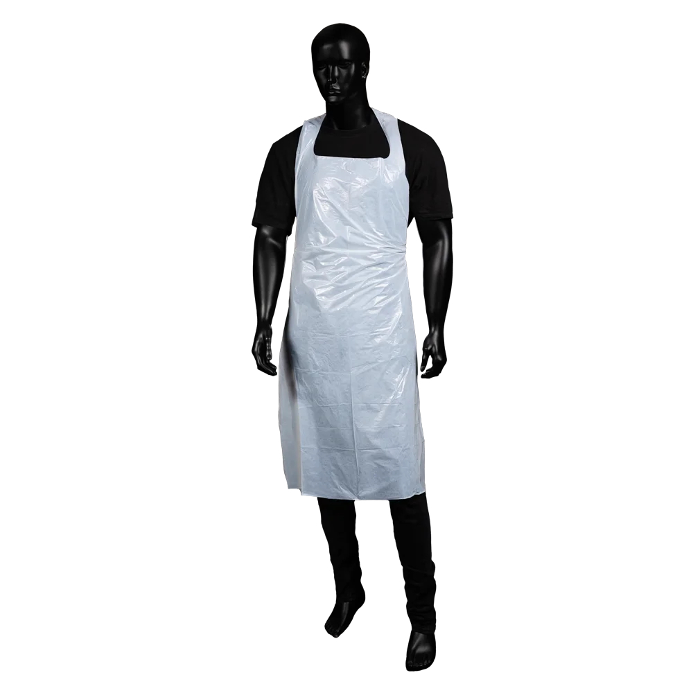 AMPRI-Einweg-PE-Schürzen, Einmalschürzen, medium, MED COMFORT, glatte Oberfläche, 80 x 140 cm, weiß, VE = 10 Pkg. á 100 Stück