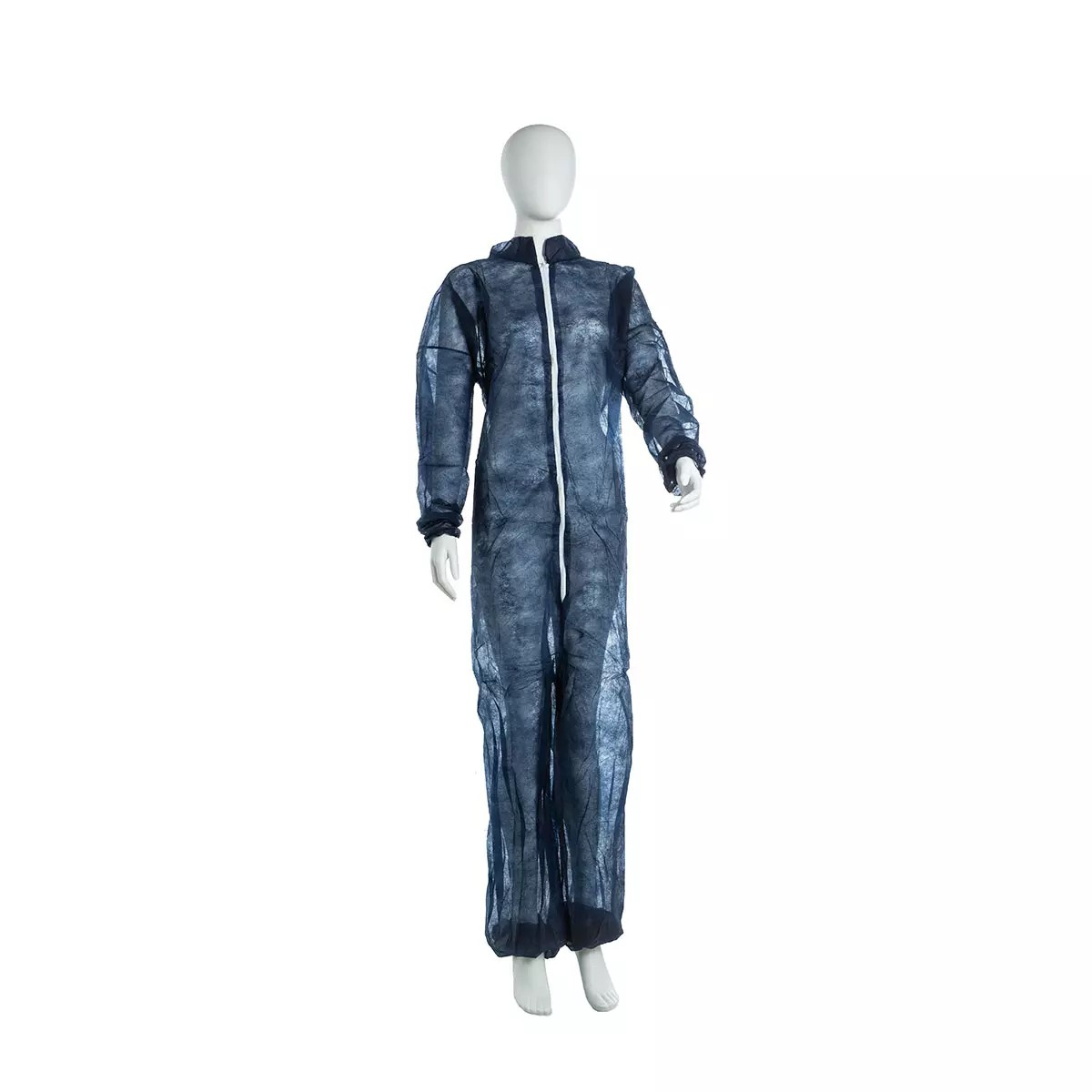 AMPRI-Einweg-PP-Overall mit Stehkragen, MED COMFORT, mit Reißverschluss, VE = 50 Stück, blau