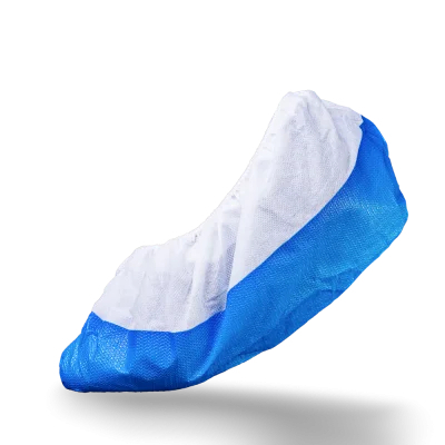 AMPRI-Einweg-PP-Vlies-Überschuhe, Einmal-Schuhe, MED COMFORT, 16,5 x 40 cm, durchgehende CPE-Sohle, blau, VE = 1 Pkg. á 50 Stück