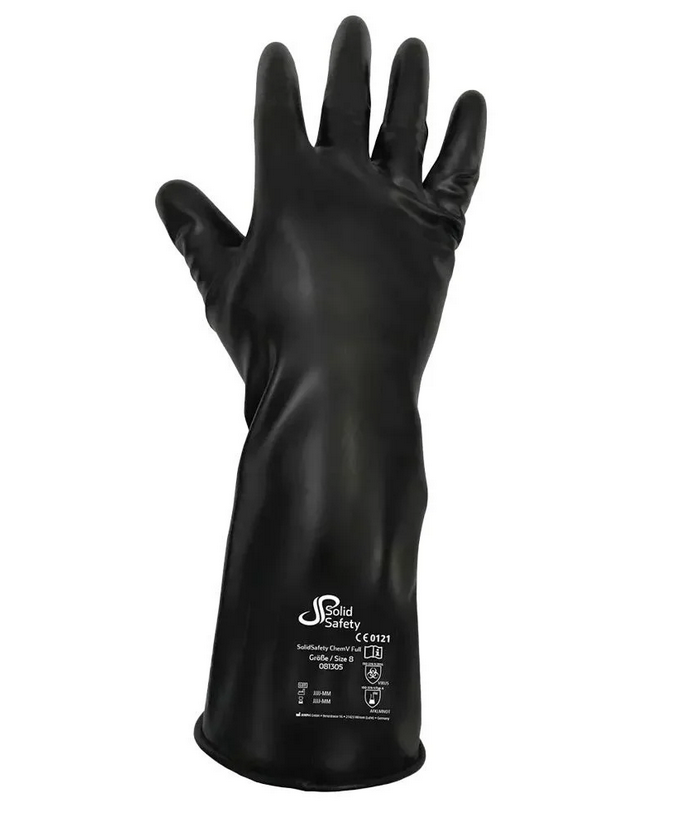 AMPRI-Solidsafety ChemV Full Stabiler Brom-Butyl-Schutzhandschuh mit Viton in der Außenschicht
