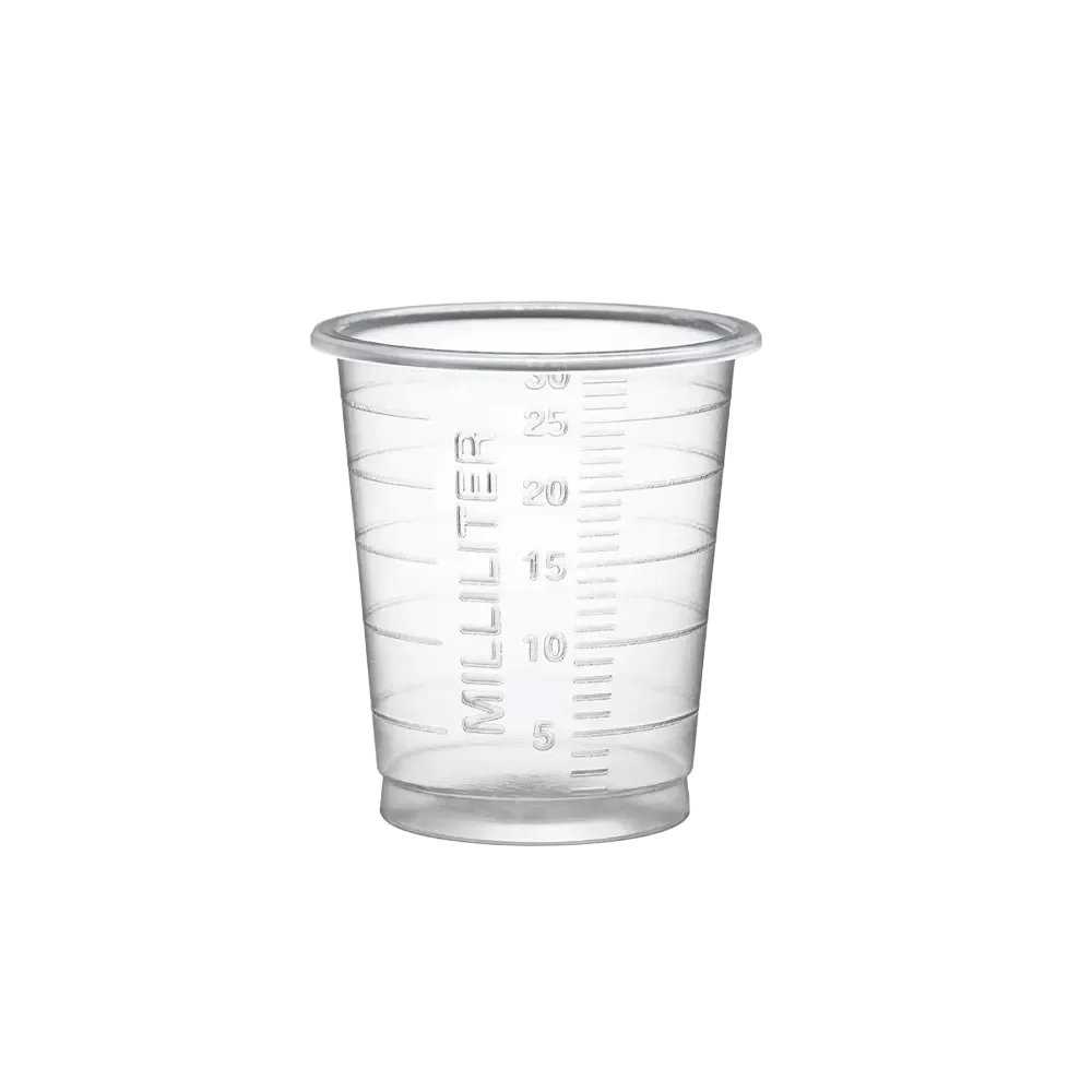 AMPRI-MED-COMFORT ECO Einmal Medizinbecher 30 ml, graduiert, transparent