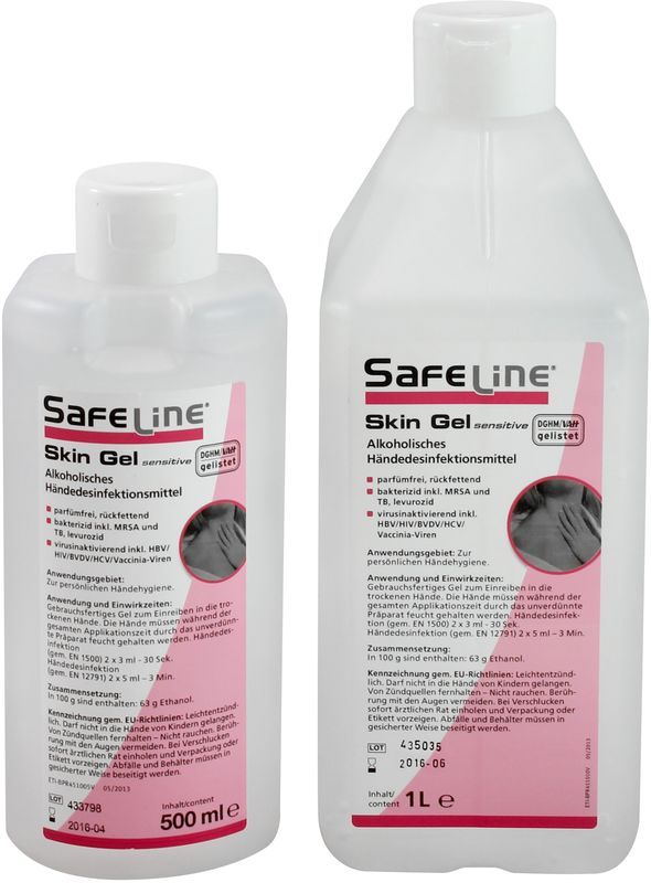 AMPRI-Hygiene, Hndedesinfektion, Safeline, Skin Gel Sensitive, 500 ml, VE = 20 Flaschen