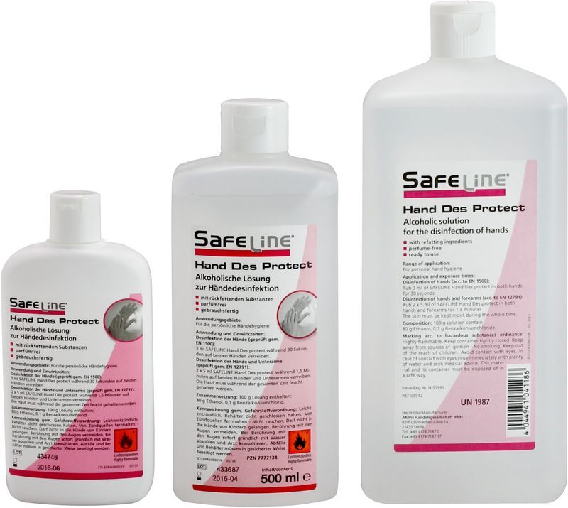 AMPRI-Hygiene, Hndedesinfektion, Safeline, Hand Des Protect, VE = 20 Flaschen, 150 ml