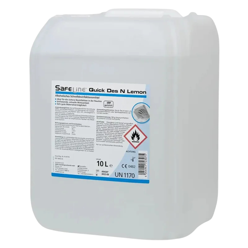 AMPRI-Schnelldesinfektion, 10 l, lemon, Safeline Quick Des N, VE= 1 Kanister