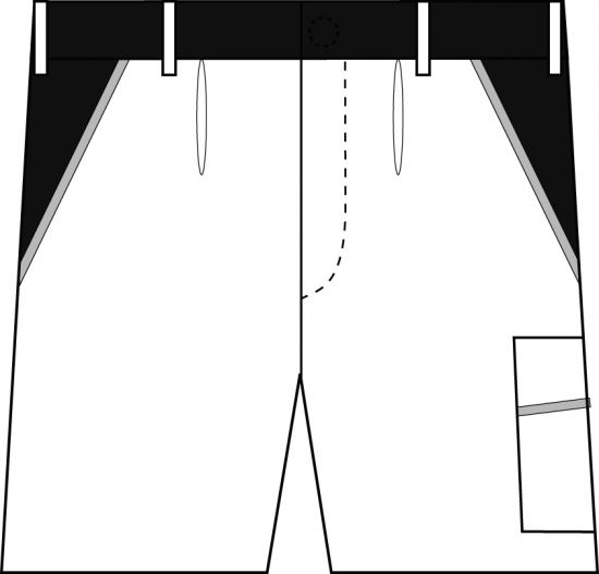 PLANAM-Workwear, Arbeits-Berufs-Shorts, MG Highline, rot/schiefer/schwarz
