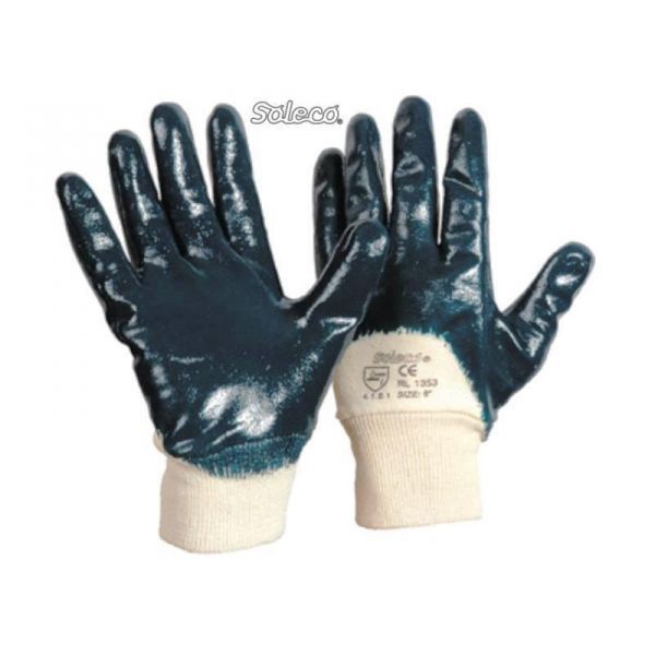 LP-Workwear, SOLECO, Nitril-Arbeits-Handschuhe, Strickbund teilbeschichtet, blau, VE = 12 Paar