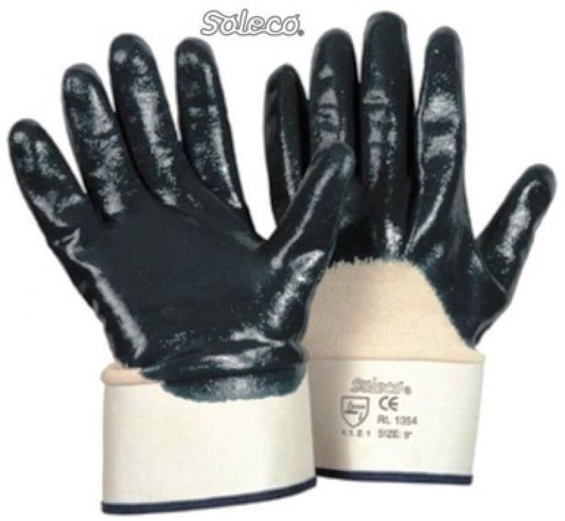 LP-Workwear, SOLECO, Nitril-Arbeits-Handschuhe, StuLP-Workwear,e teilbeschichtet, blau, VE = 12 Paar