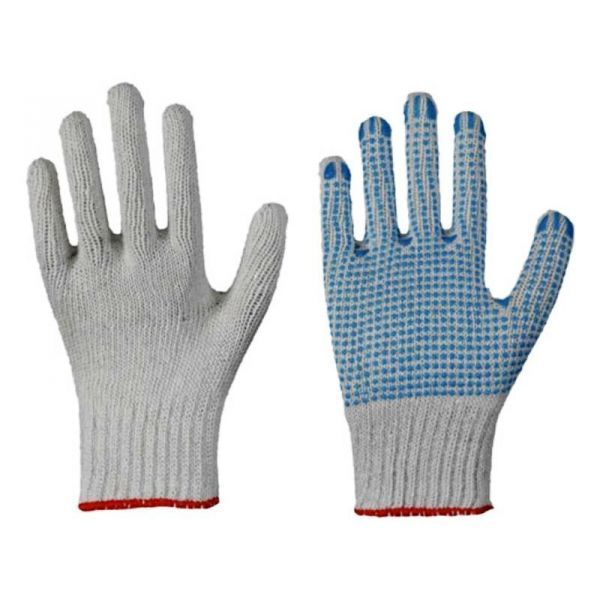 LP-Workwear, MAGIC BLUE, Arbeits-Strick-Handschuhe, einseitig blaue Noppen, griffsicher und rutschfest, blau, VE = 12 Paar